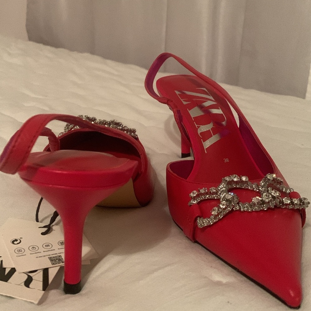 ZARA Slingback Leather Heels